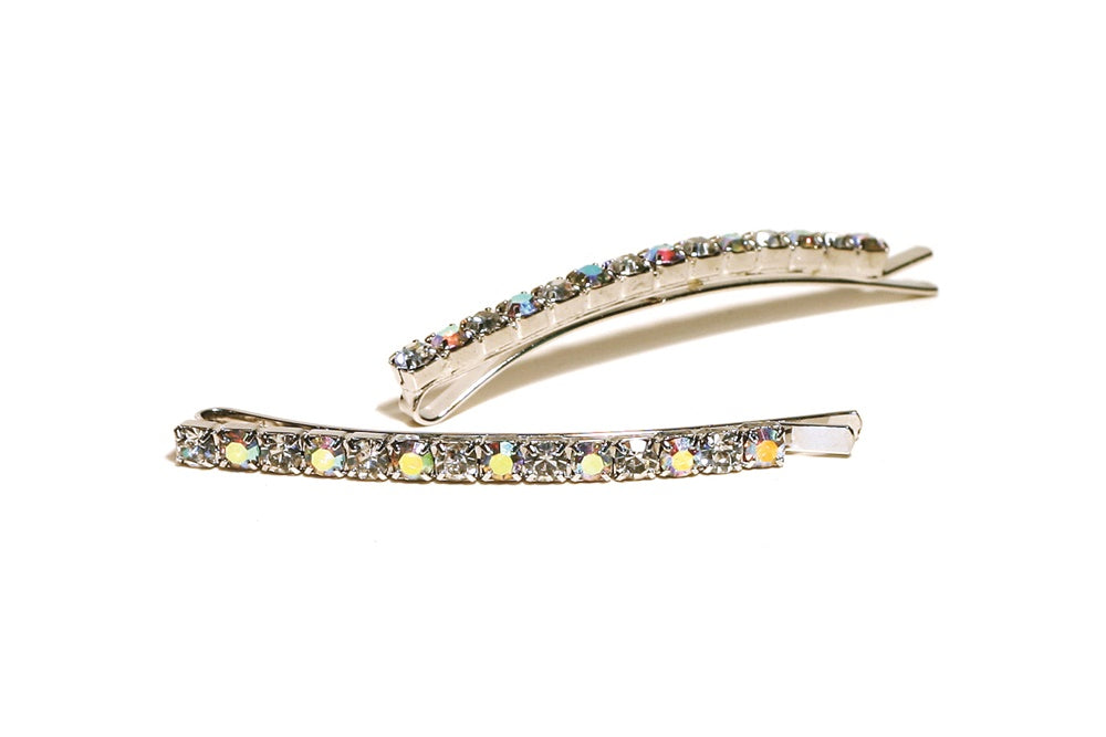 AY0001 AB Crystal Slide Barrette (Pack of 2)