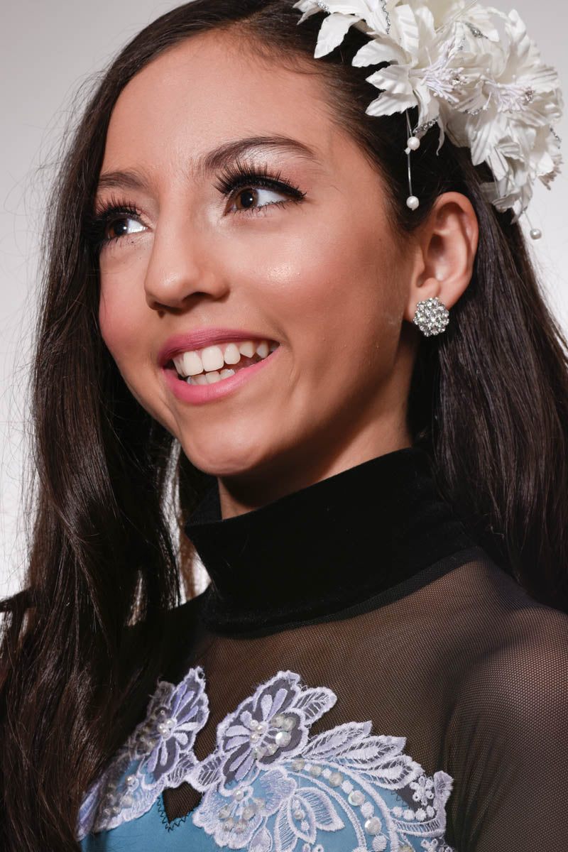 AZ0015 16mm Crystal Cluster Pierced Earrings by FH2