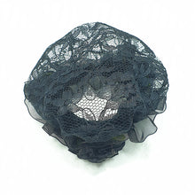 Load image into Gallery viewer, BC0053 Black Lace Bun Cover with Rose
