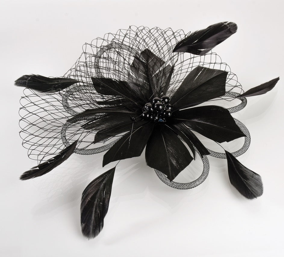FC0501 Black Feather Corsage