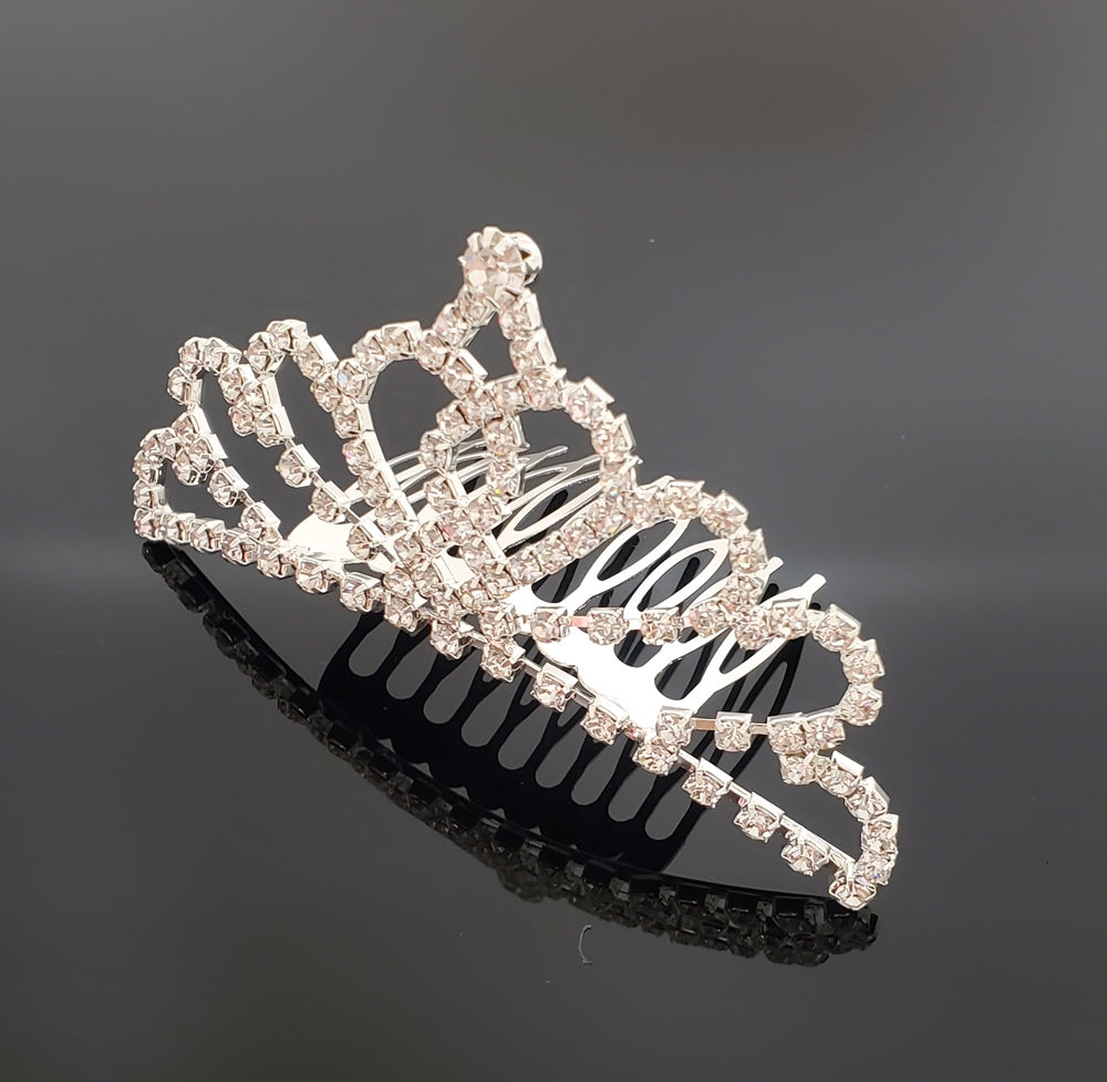 TR0310 Romantic Heart Rhinestone Tiara