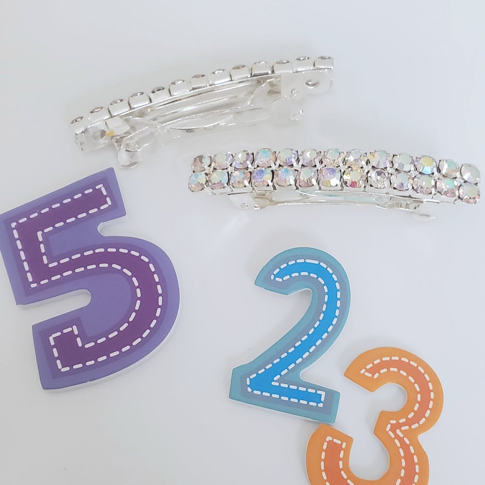 AY0021     2-Row AB Rhinstone Barrette (Pack of 2)