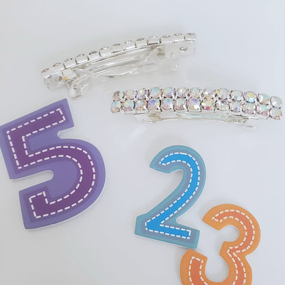 AY0021     2-Row AB Rhinstone Barrette (Pack of 2)