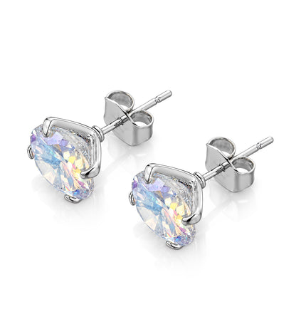 AZ0017-3 10mm AB Cubic Zirconia Earrings — Pierced Style