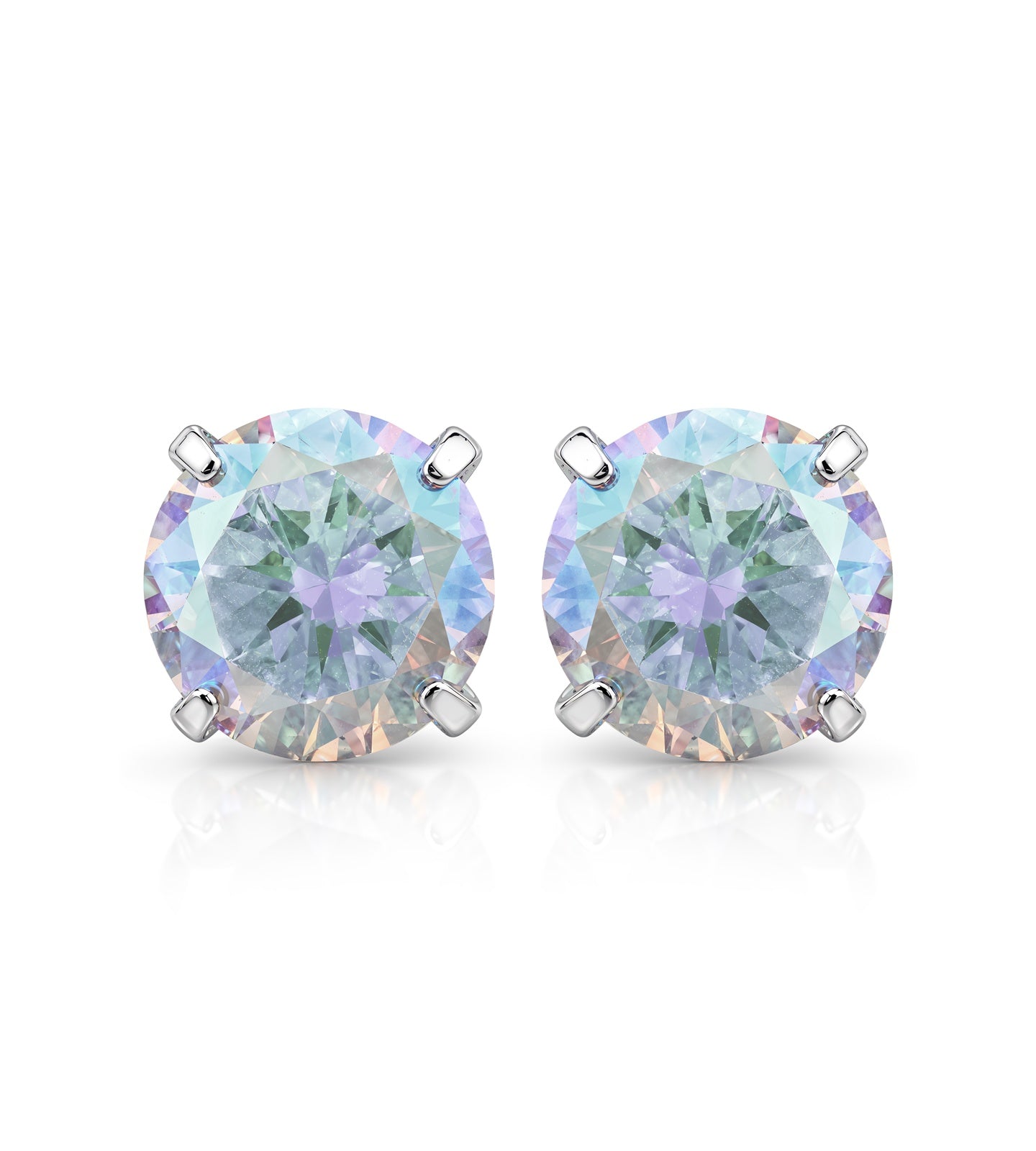 AZ0017-3 10mm AB Cubic Zirconia Earrings — Pierced Style
