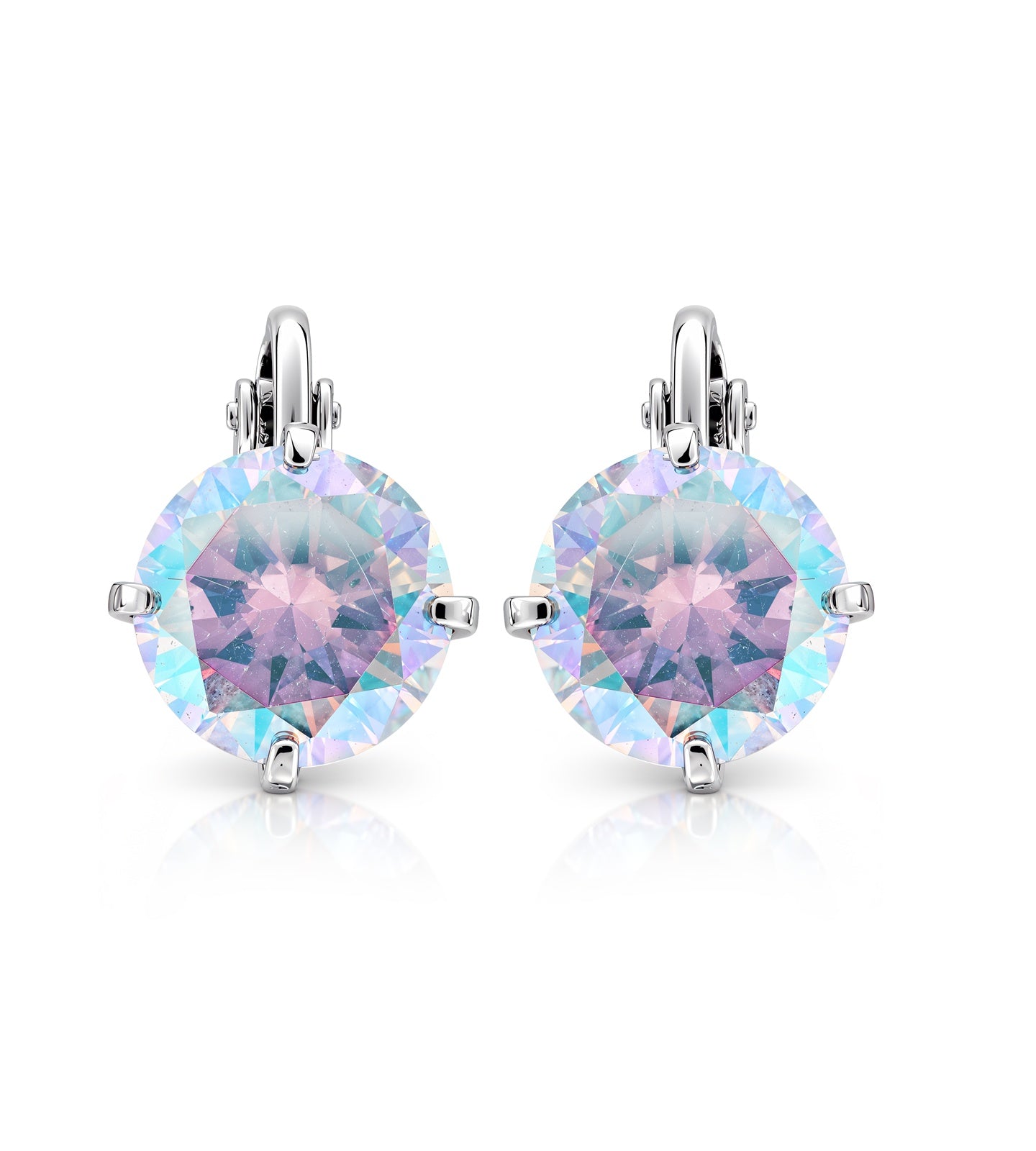 AZ0017-4 10mm AB Cubic Zirconia Earrings — Clip-On Style