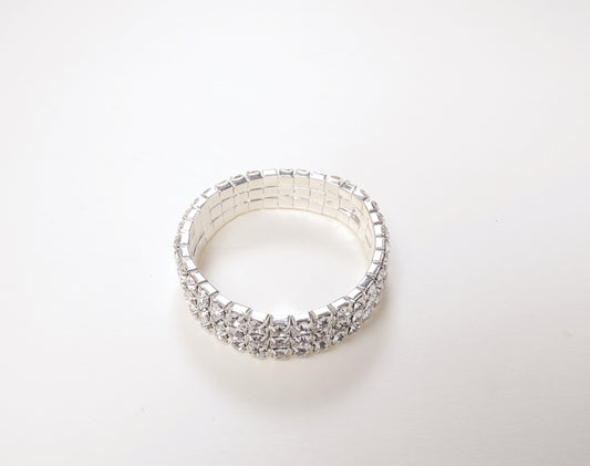BR0020 3-Row Crystal Stretch Bracelet (Child)