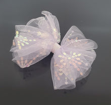 Load image into Gallery viewer, HC0005 Pastel Hair Bow with Sequins - Pink
