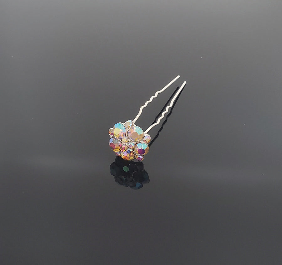 HP0100 AB Crystal Hair Pin - Price for 5 pcs with Jewelry Box