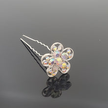 Load image into Gallery viewer, HP0101 AB Flower Hair Pin - Price for 5 pcs with Jewelry Box
