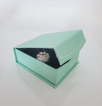 Load image into Gallery viewer, White Flower Hair Pins with Mint Green Box
