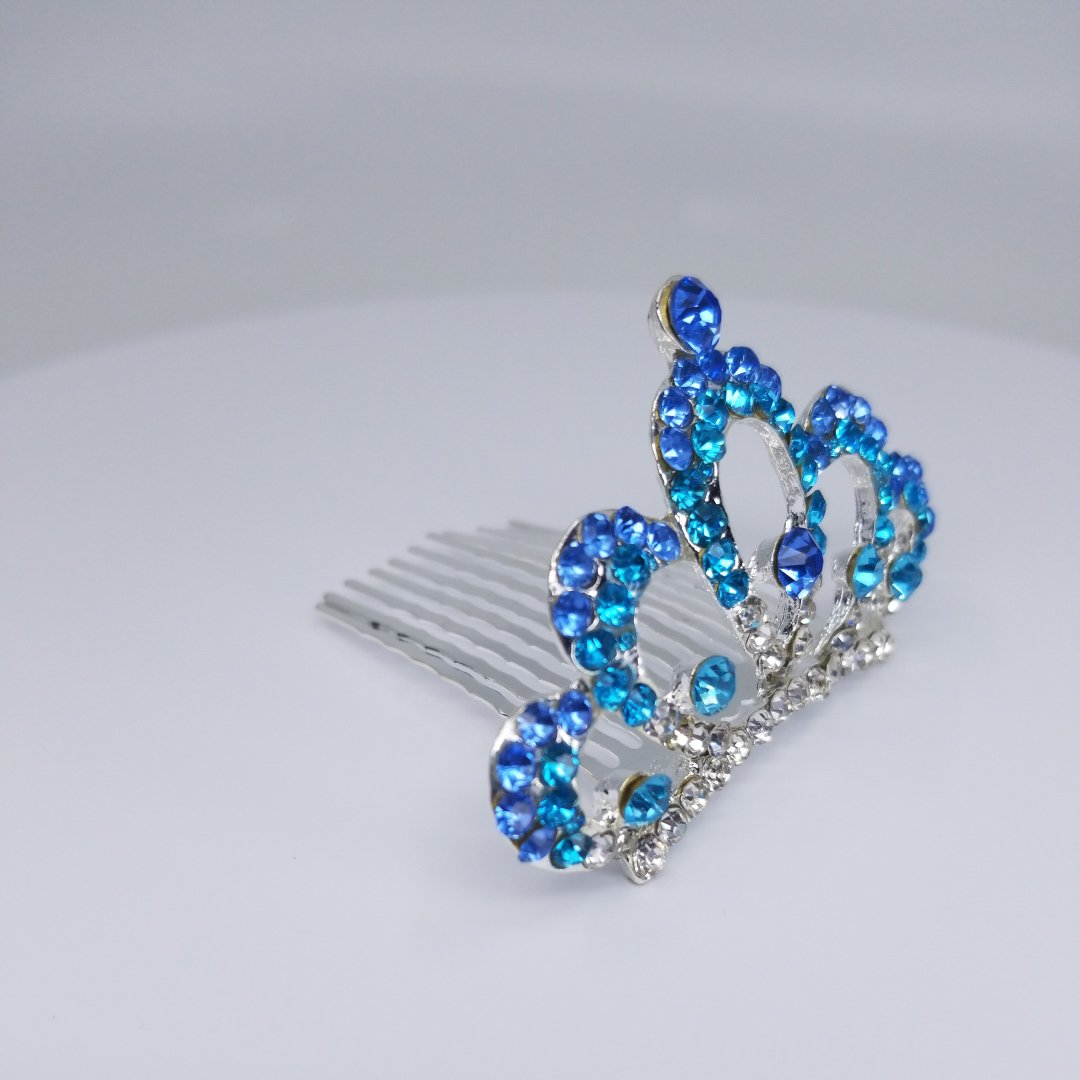 TR0515 Small Blue Crystal Tiara