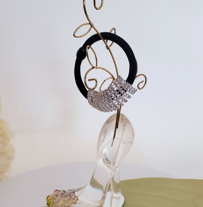 AY0062-3 Mini Rhinestone Stretch Ponytail Holder