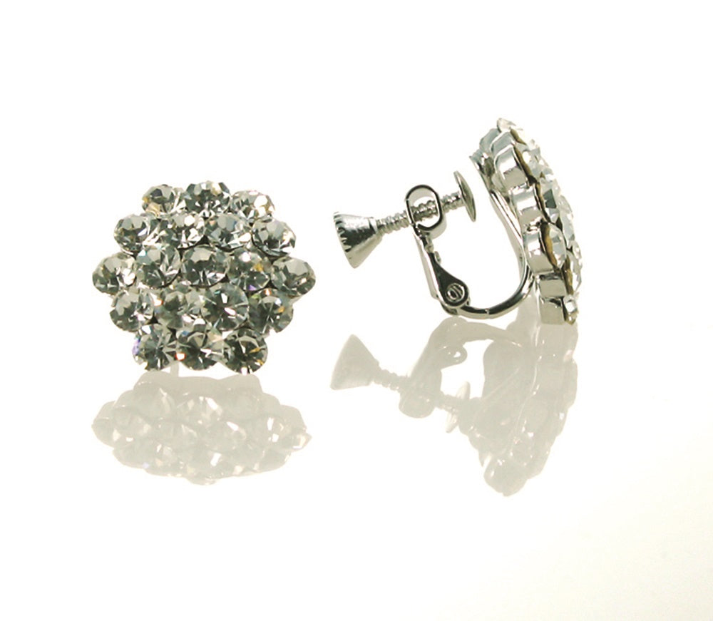AZ0015-1 16mm Crystal Cluster Clip-On Earrings by FH2