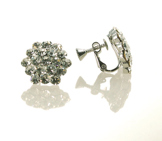 AZ0015-1 16mm Crystal Cluster Clip-On Earrings by FH2