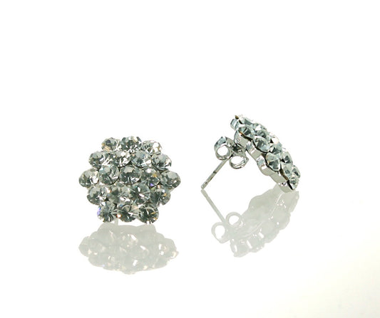 AZ0015 16mm Crystal Cluster Pierced Earrings by FH2