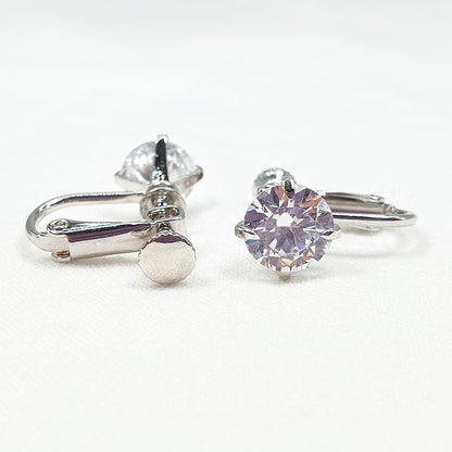 AZ0016-1 8mm CZ Clip-On Stud Earrings by FH2 Kids Collection