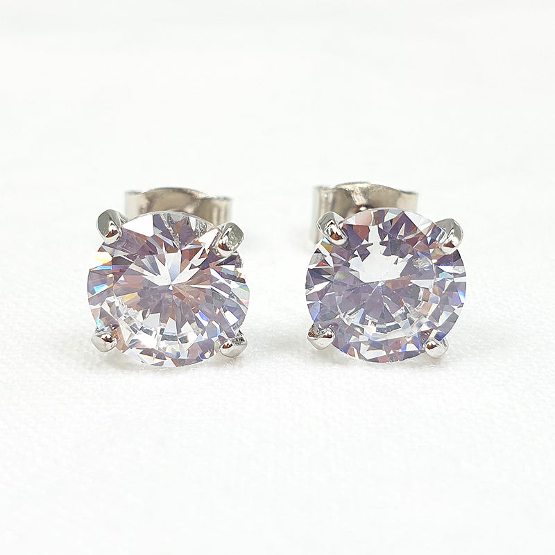 AZ0016 8mm CZ Pierced Stud Earrings by FH2 Kids Collection