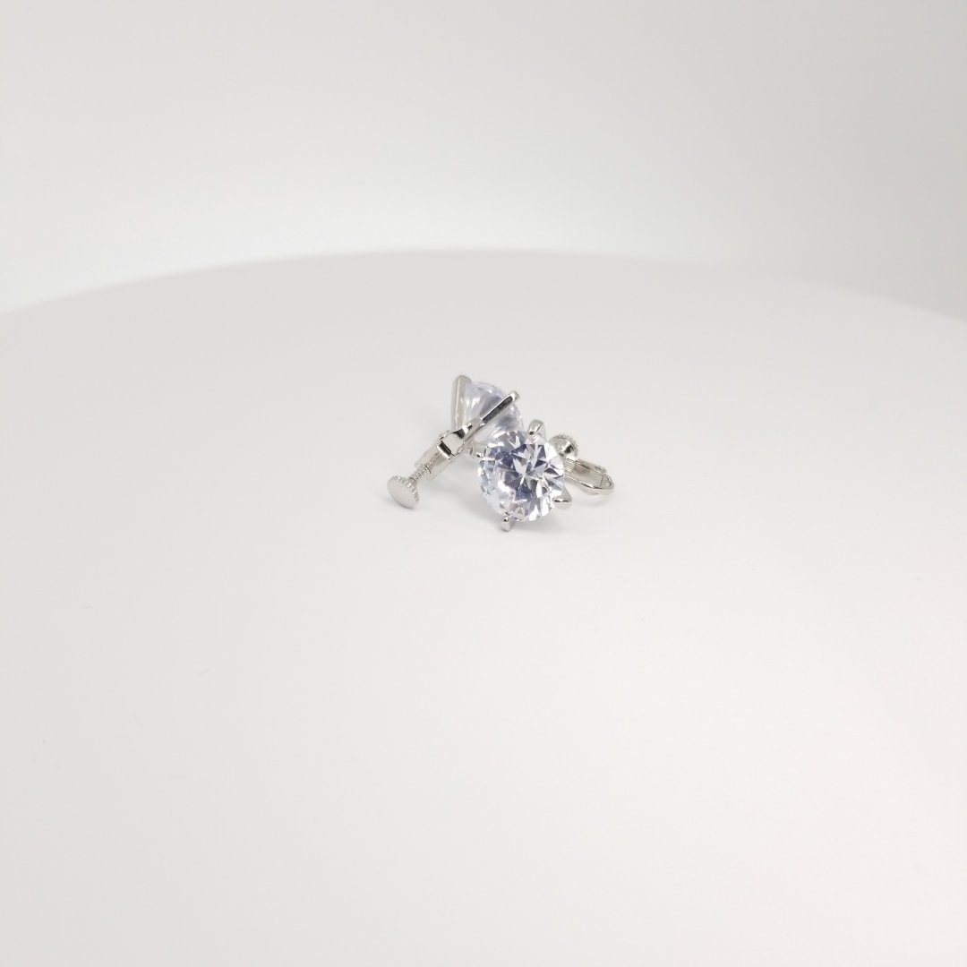 AZ0017-1 10mm CZ Clip-On Earrings by FH2