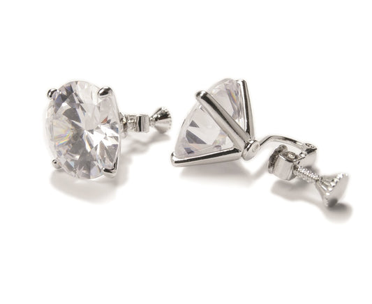 AZ0018-1 12mm CZ Clip-On Earrings by FH2