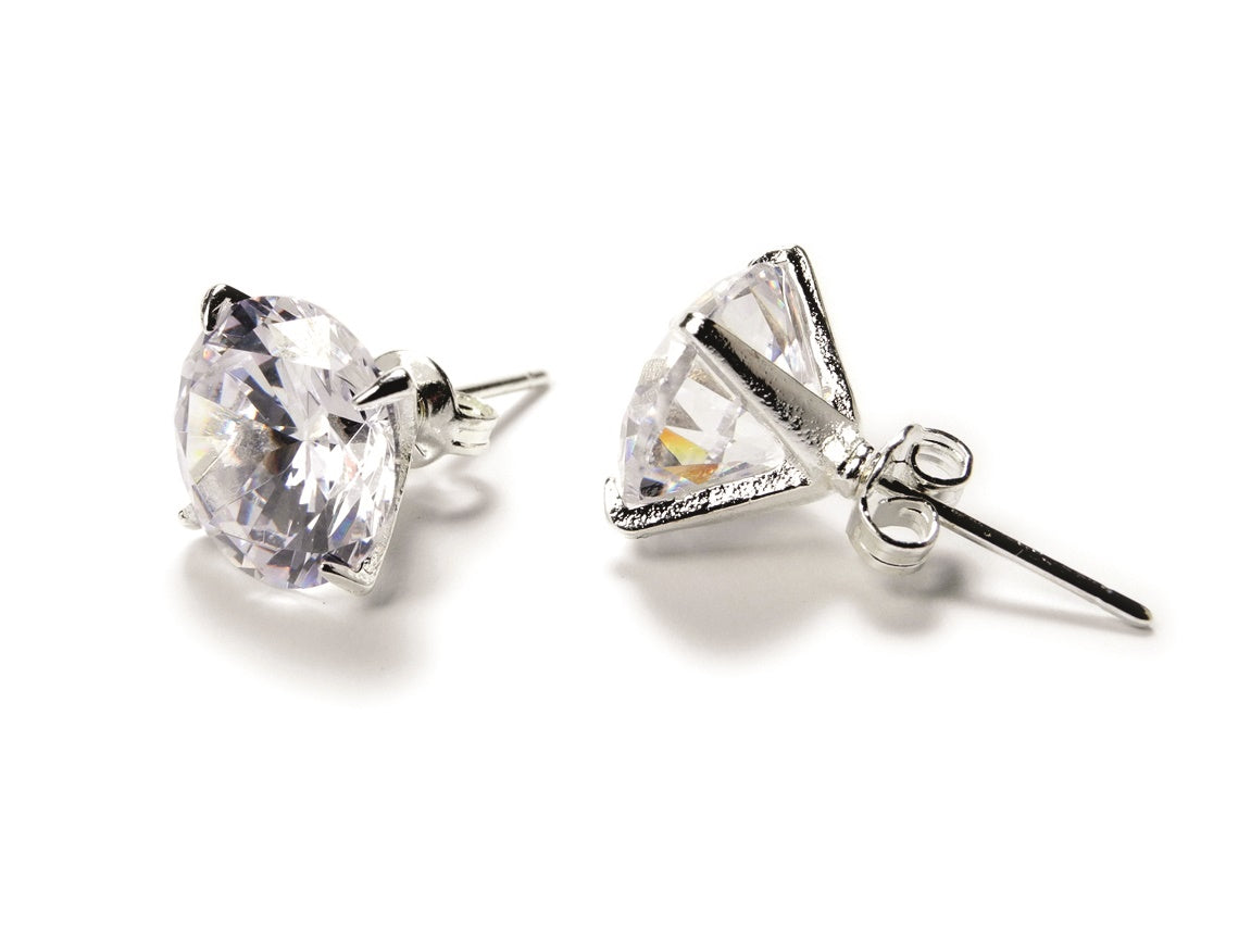 AZ0018 12mm CZ Pierced Earrings by FH2