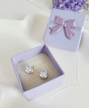 Load image into Gallery viewer, AZ0022  8 mm CZ earrings on Clearance Sale
