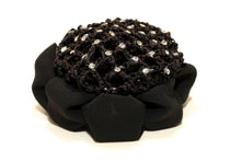 Load image into Gallery viewer, AZ0033-2 Black Bun Cover with Rhinestones and Clip
