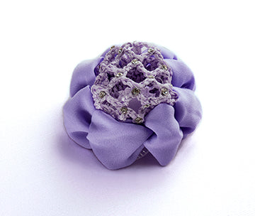 AZ0033-3 Lavender Bun Cover with Rhinestones and Clip