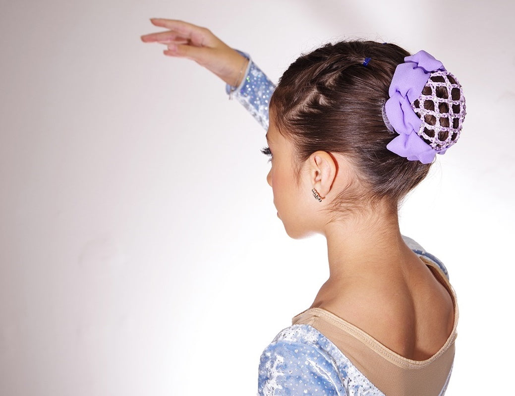 AZ0033-3 Lavender Bun Cover with Rhinestones and Clip