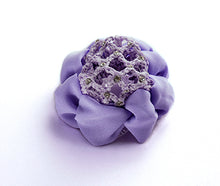 Load image into Gallery viewer, AZ0033-3 Lavender Bun Cover with Rhinestones and Clip
