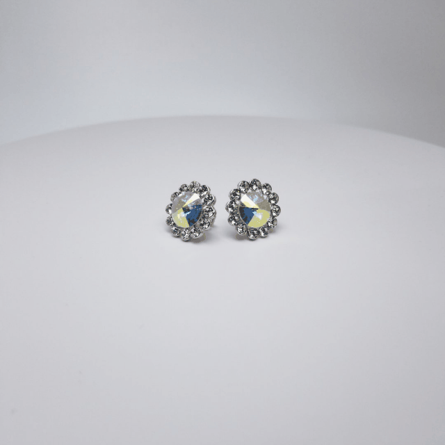 AZ0049-1 19mm Swarovski AB Flower Stud Earrings by FH2