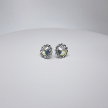 Load image into Gallery viewer, AZ0049-1 19mm Swarovski AB Flower Stud Earrings (Pierced)
