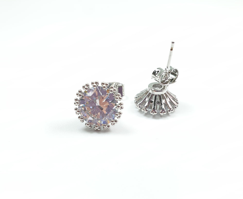 AZ0054 11mm Crystal Cluster Pierced Earrings by FH2