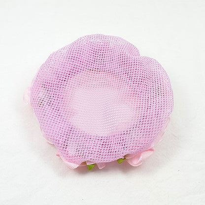 BC0041 Pink Bun Cover with Rose