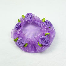 Load image into Gallery viewer, BC0042 Lavender Bun Cover with Rose
