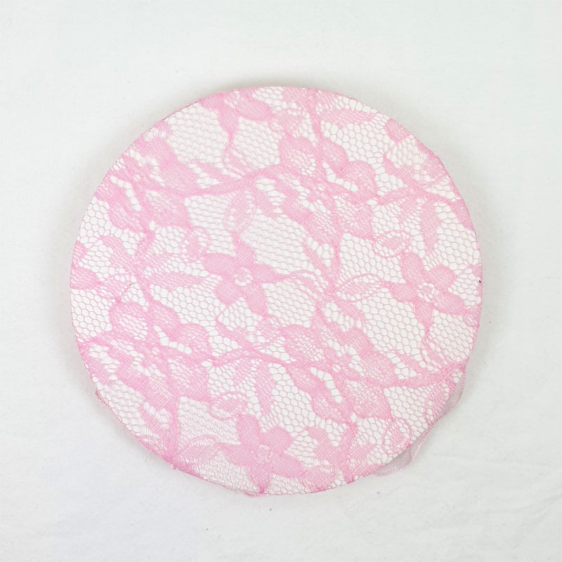 BC0051 Pink Lace Bun Cover with Rose