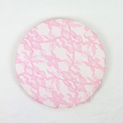 BC0051 Pink Lace Bun Cover with Rose