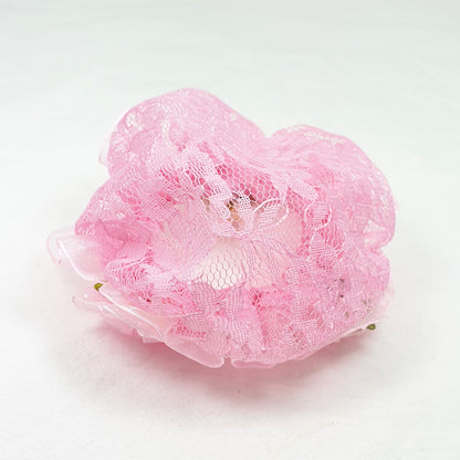 BC0051 Pink Lace Bun Cover with Rose