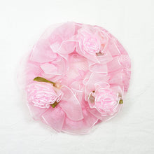Load image into Gallery viewer, BC0051 Pink Lace Bun Cover with Rose
