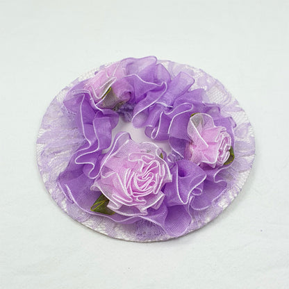 BC0052   Lilac Lace Bun Cover with Rose
