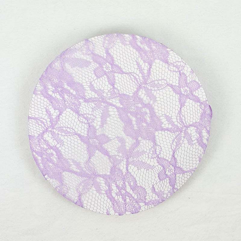 BC0052   Lilac Lace Bun Cover with Rose