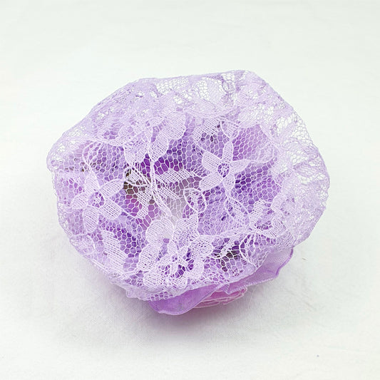 BC0052   Lilac Lace Bun Cover with Rose