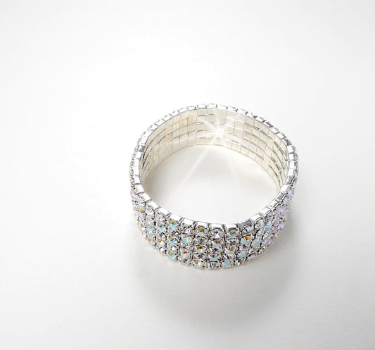BR0060 5-Row AB Crystal Stretch Bracelet (Adult)