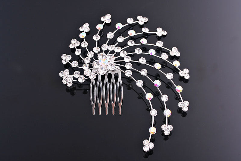 Swirl Rhinestone Hair Comb