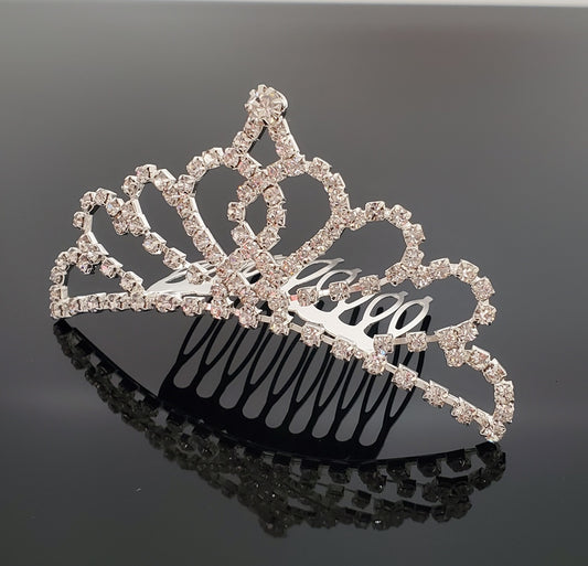 TR0310 Romantic Heart Rhinestone Tiara