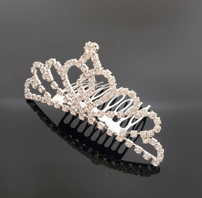 TR0310 Romantic Heart Rhinestone Tiara