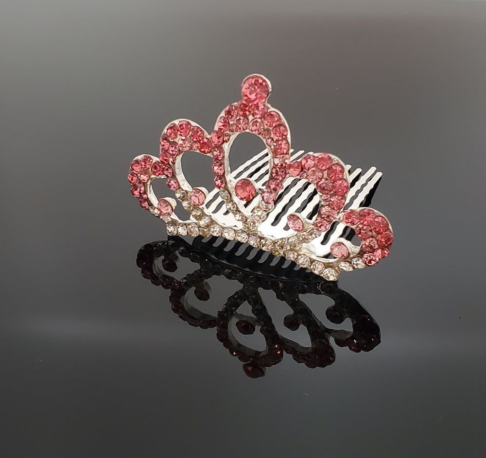 TR0514 Small Pink Crystal Tiara