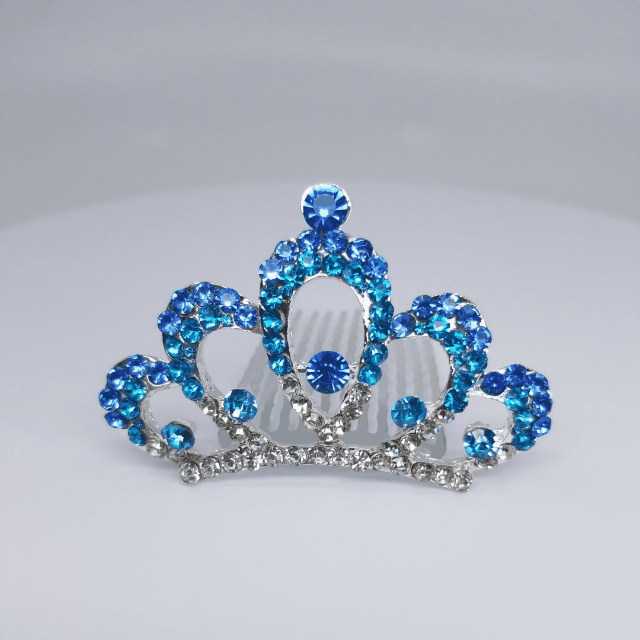 TR0515 Small Blue Crystal Tiara