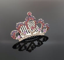 Load image into Gallery viewer, TR0516 Small Crown Tiara with Purple Crystals
