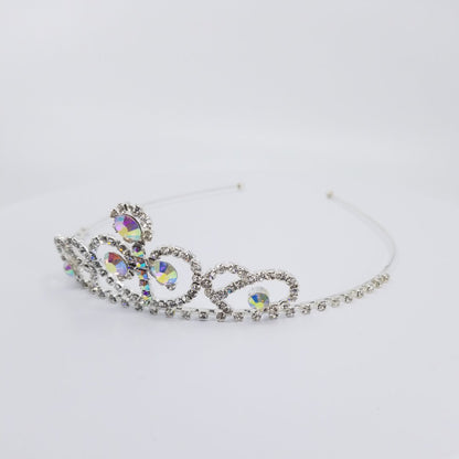 TR0609 Large Crystal Tiara with AB Accent